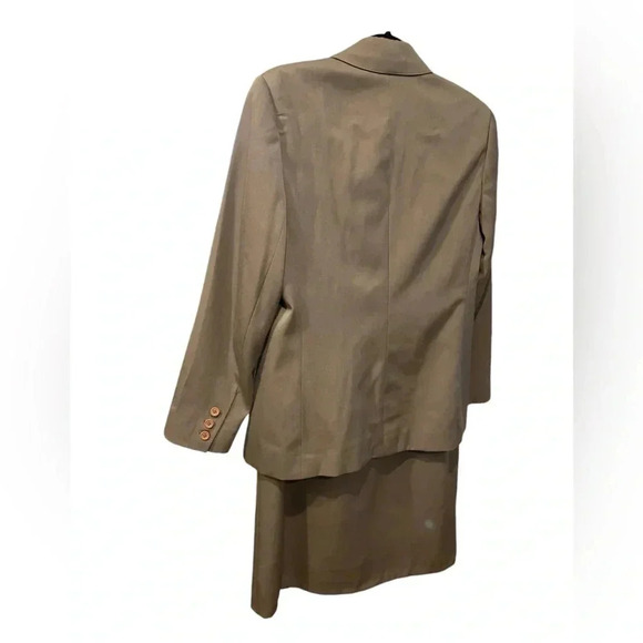 Christian Dior 100%wool khaki green skirt sets (2pcs) size 14 - Picture 4 of 13